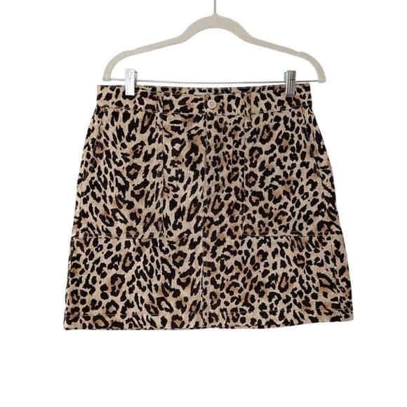 NWT J.Crew Utility Leopard Cotton Zip Mini Skirt BK714 , size 6 - Picture 1 of 8